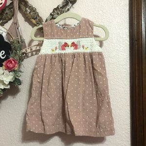 Baby Boden 6/12 month cord pinnie
